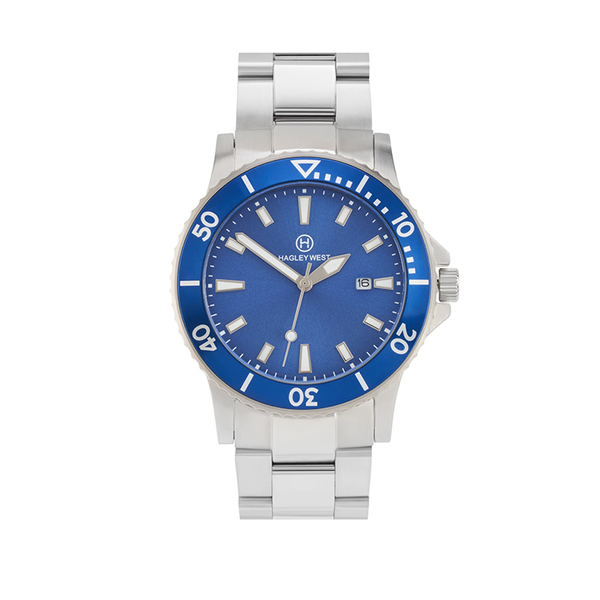 Diver Cape Town | Blue & Silver Watch | Men's Watches | Hagley West