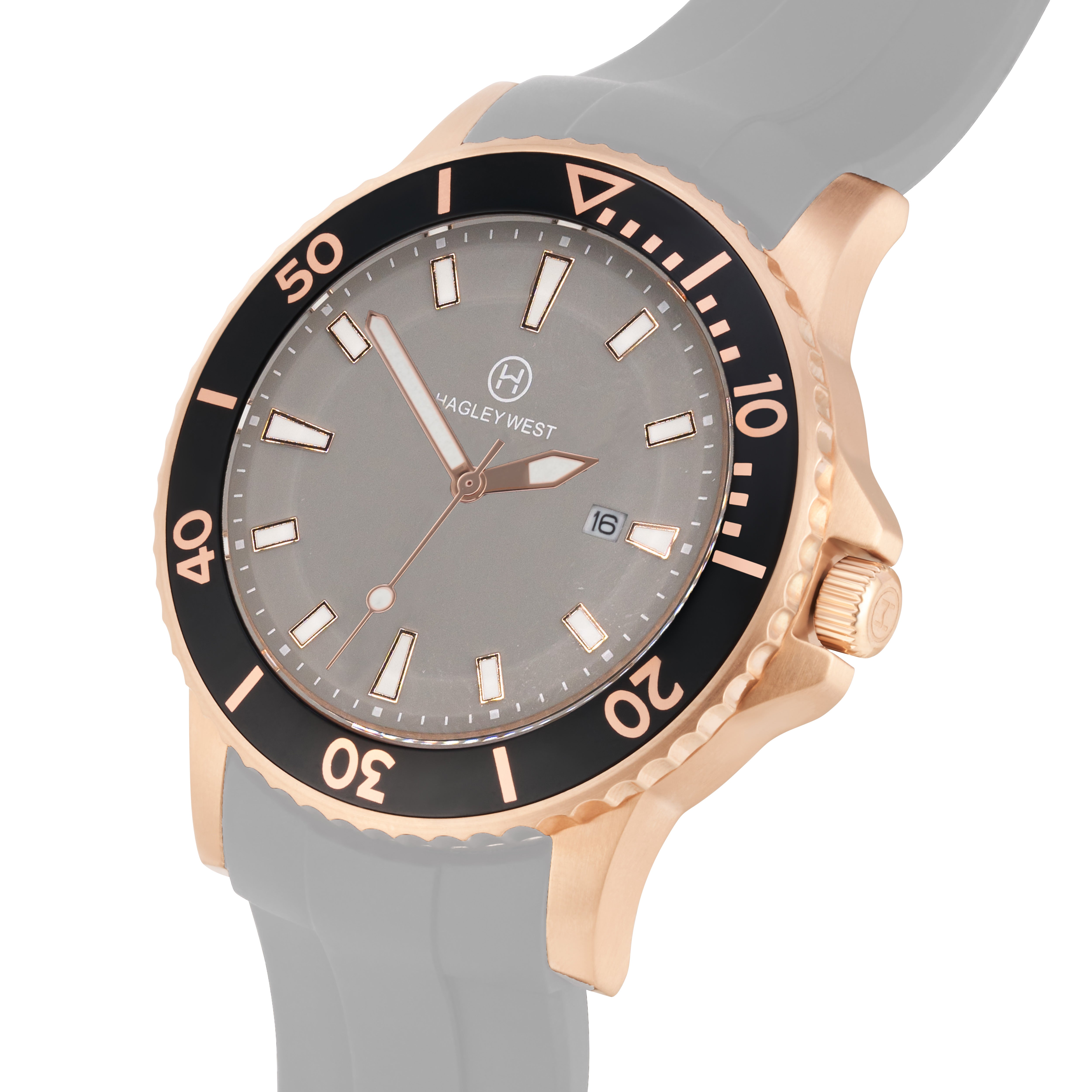 Diver Berkhamsted | Rose Gold & Grey Watch | Men's Watches