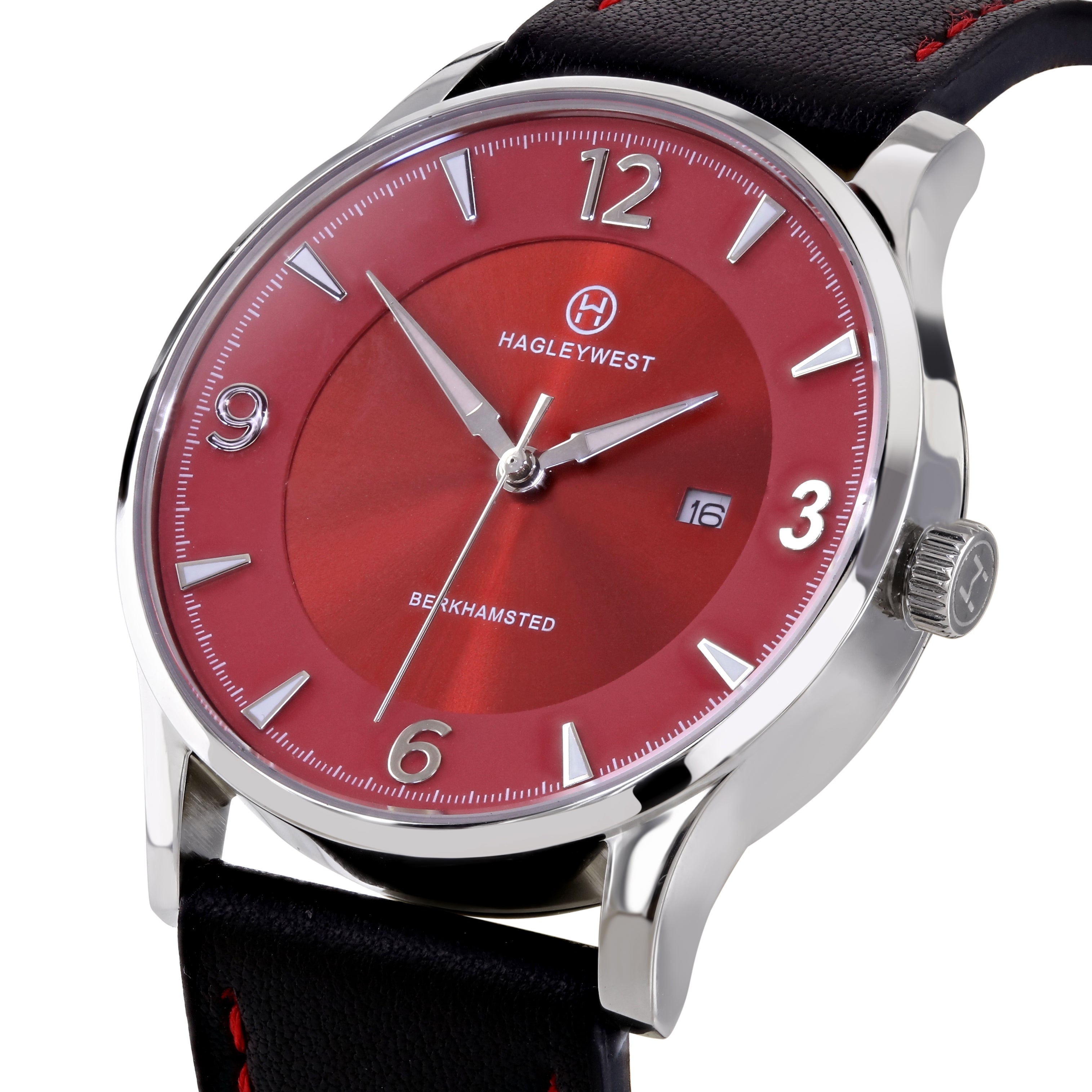 Entrepreneur Patience | Red & Black Leather Watch | Men's Watches | Hagley West